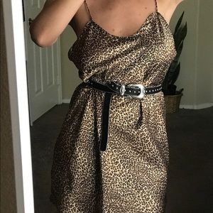 Vintage leopard print slip dress